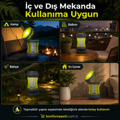 BIX KL02 Taşınabilir Fanlı Sinek Kovucu – LED Aydınlatmalı USB Şarjlı