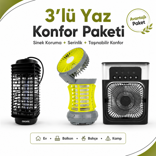 3'lü Yaz Konfor Paketi ile Yaz Boyunca Rahat Edin!