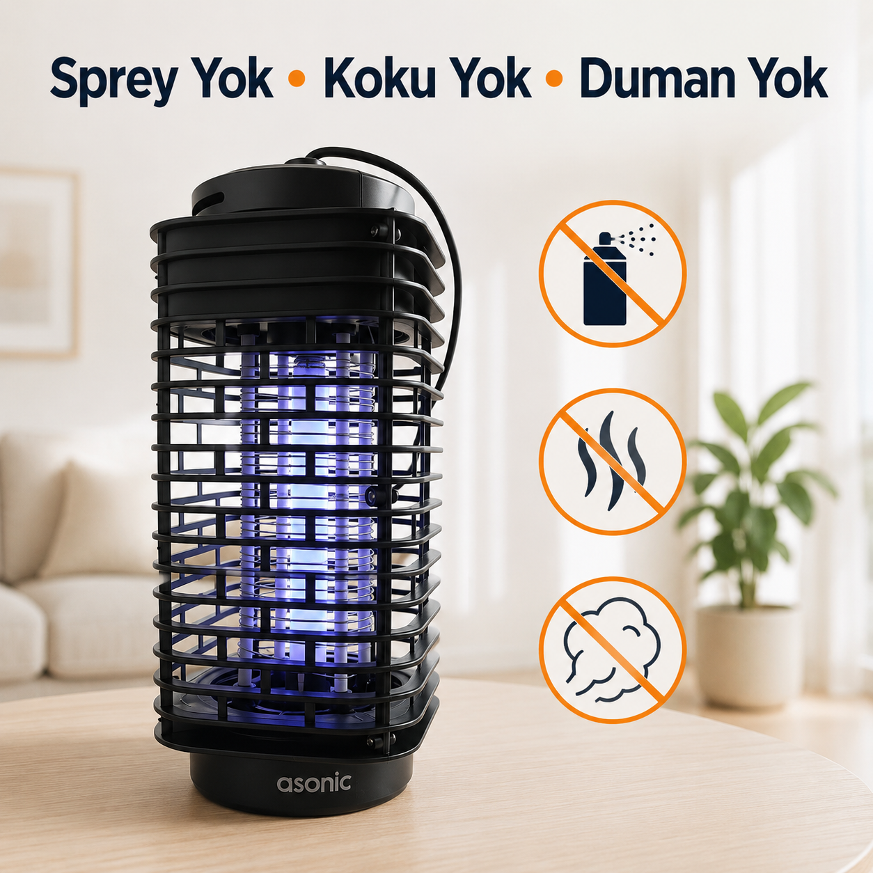 Asonic UV Işıklı Elektrikli Sinek Öldürücü | Kokusuz Sinek Çözümü