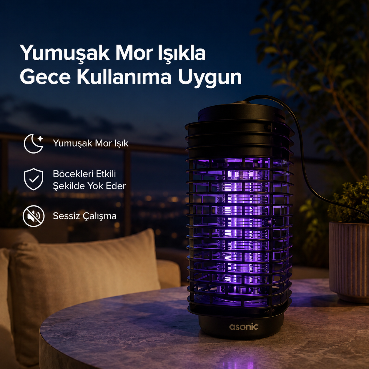 Asonic UV Işıklı Elektrikli Sinek Öldürücü | Kokusuz Sinek Çözümü